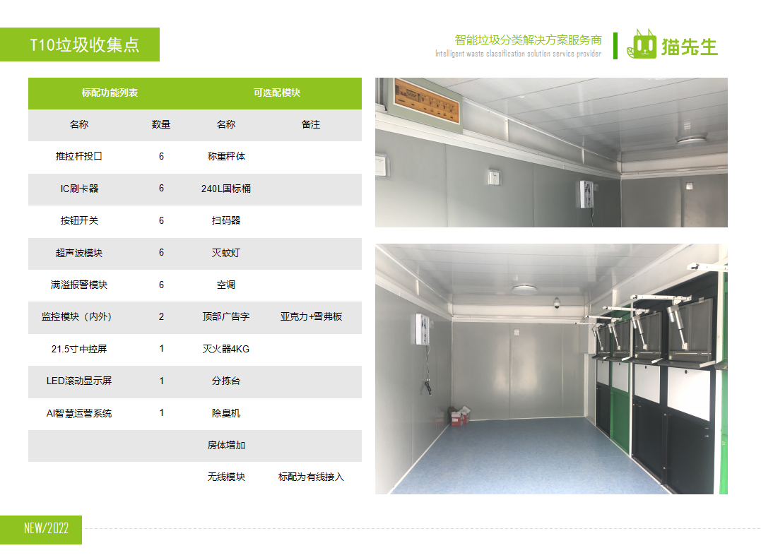 貓先生智能垃圾分類房，定時(shí)定點(diǎn)垃圾收集站 ，垃圾房功能配置