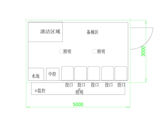 垃圾房尺寸圖，智能垃圾房，垃圾分類收集點，回收站生產(chǎn)廠家，垃圾分類定時定點收集點